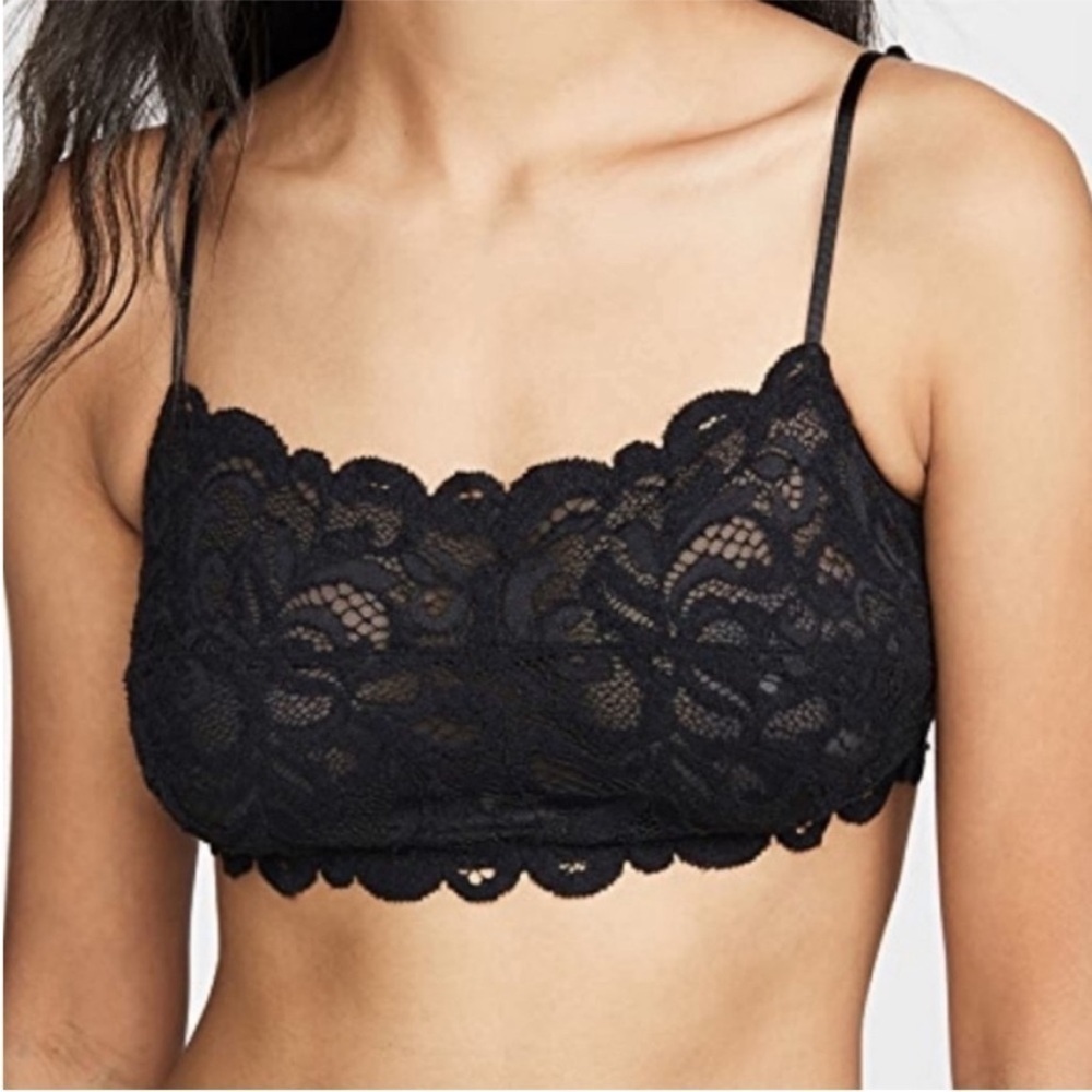 NWT Free People Intimately Reese Lace Bandeau Bralette in Black - Picture 4 of 9